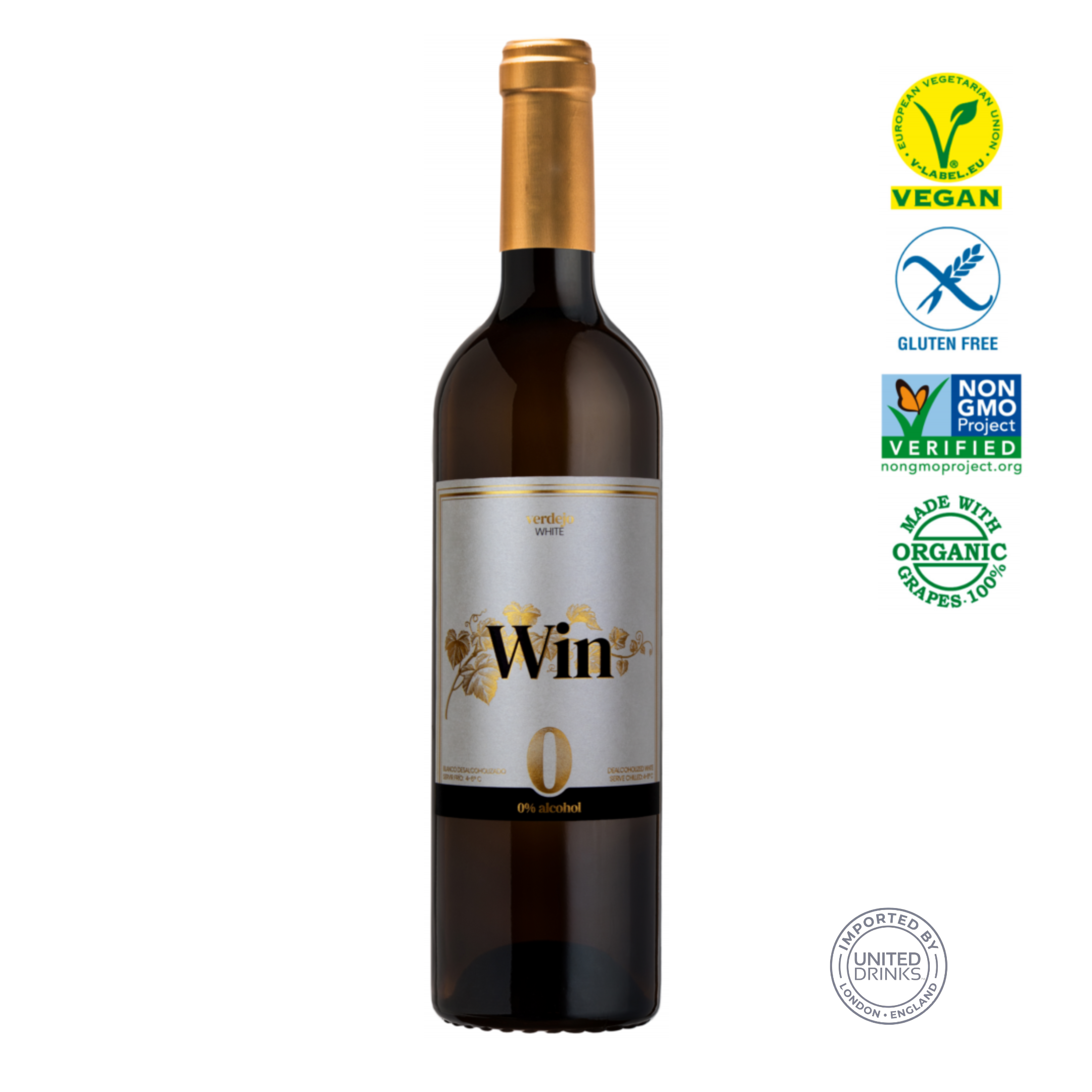 Win Verdejo Organic De-Alcoholised White Wine 75cl 0% ABV
