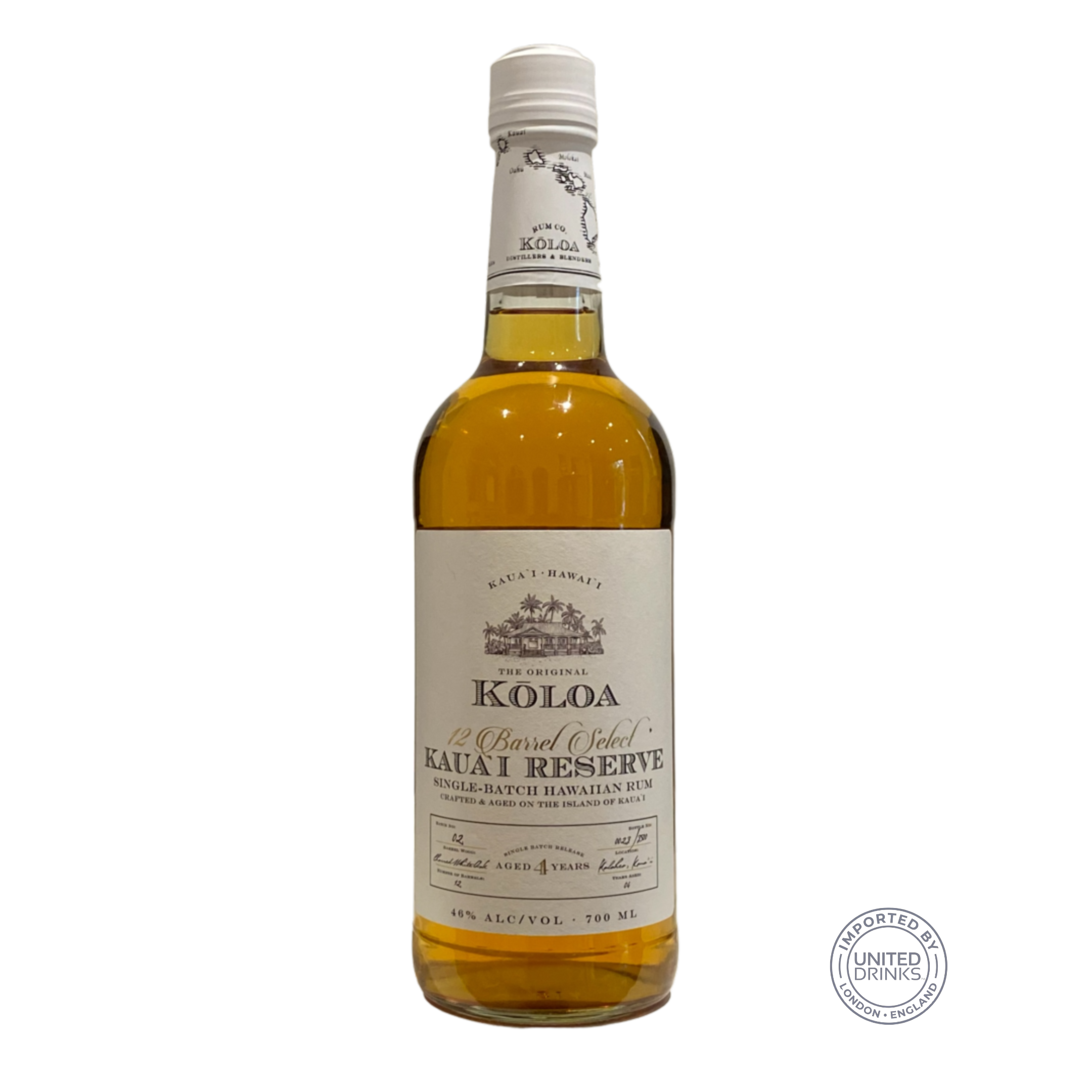 Kōloa Kaua'i Reserve 4-Year Aged Rum 70cl 46% ABV
