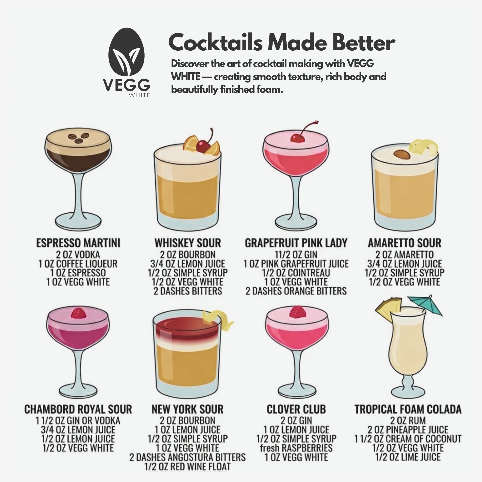 VEGG WHITE Vegan Egg White Alternative & Foamer for Cocktails