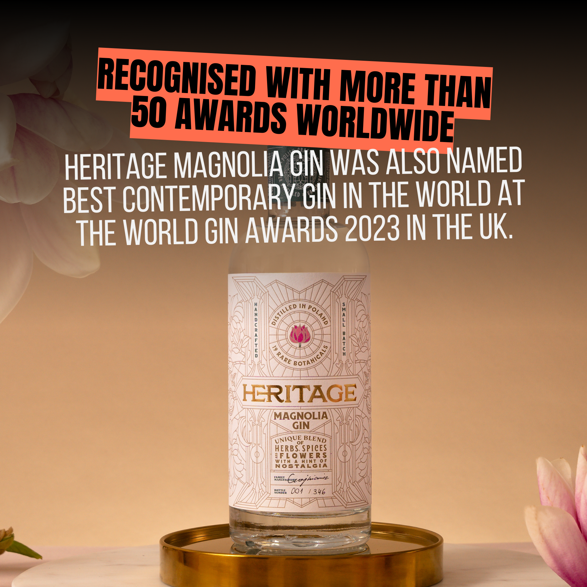 Heritage Magnolia Gin 50cl 47% ABV