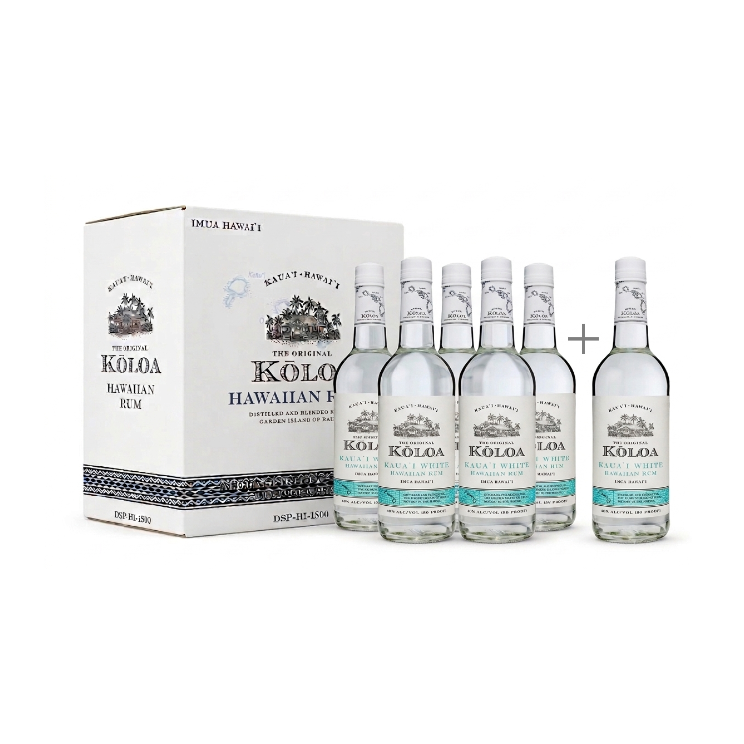 Kōloa Kaua'i White Hawaiian Rum — 5+1 Case Deal
