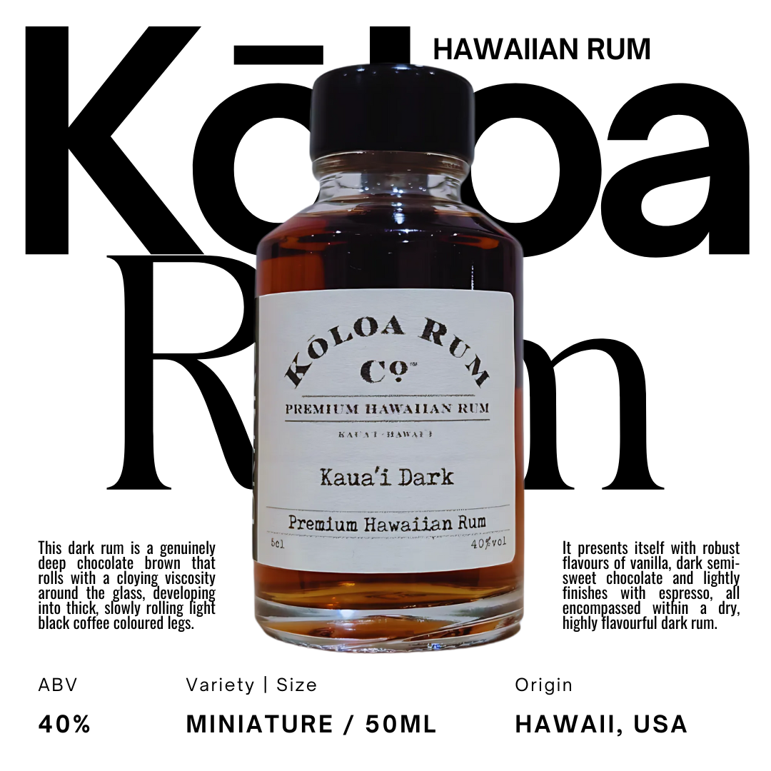 Kōloa Kaua'i Dark Rum Miniature 5cl 40% ABV