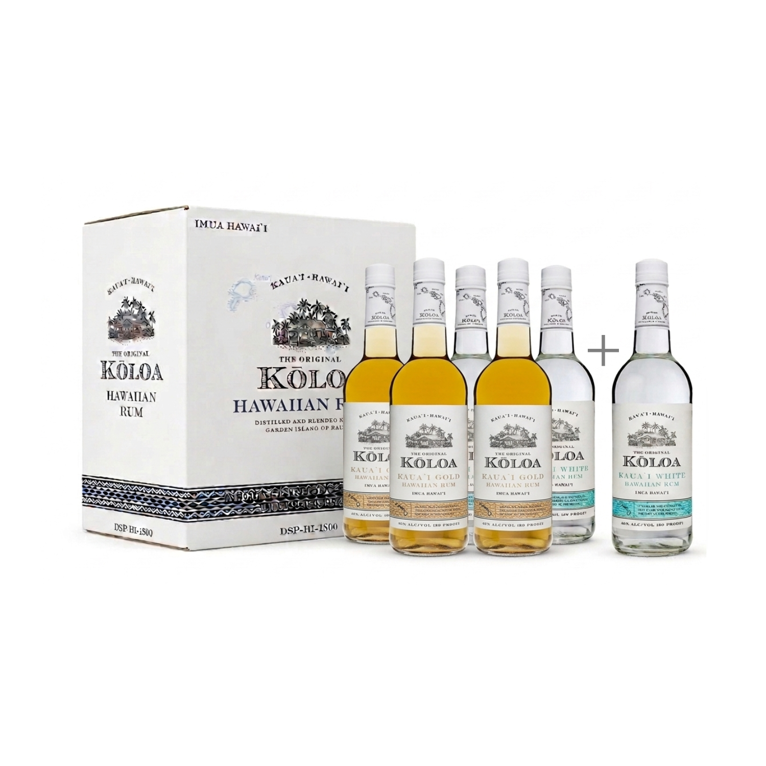 Kōloa Kaua'i White & Gold Hawaiian Rum — 5+1 Mix Case Deal