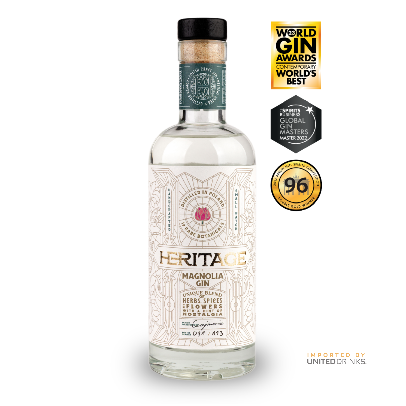 Heritage Magnolia Gin 50cl 47% ABV