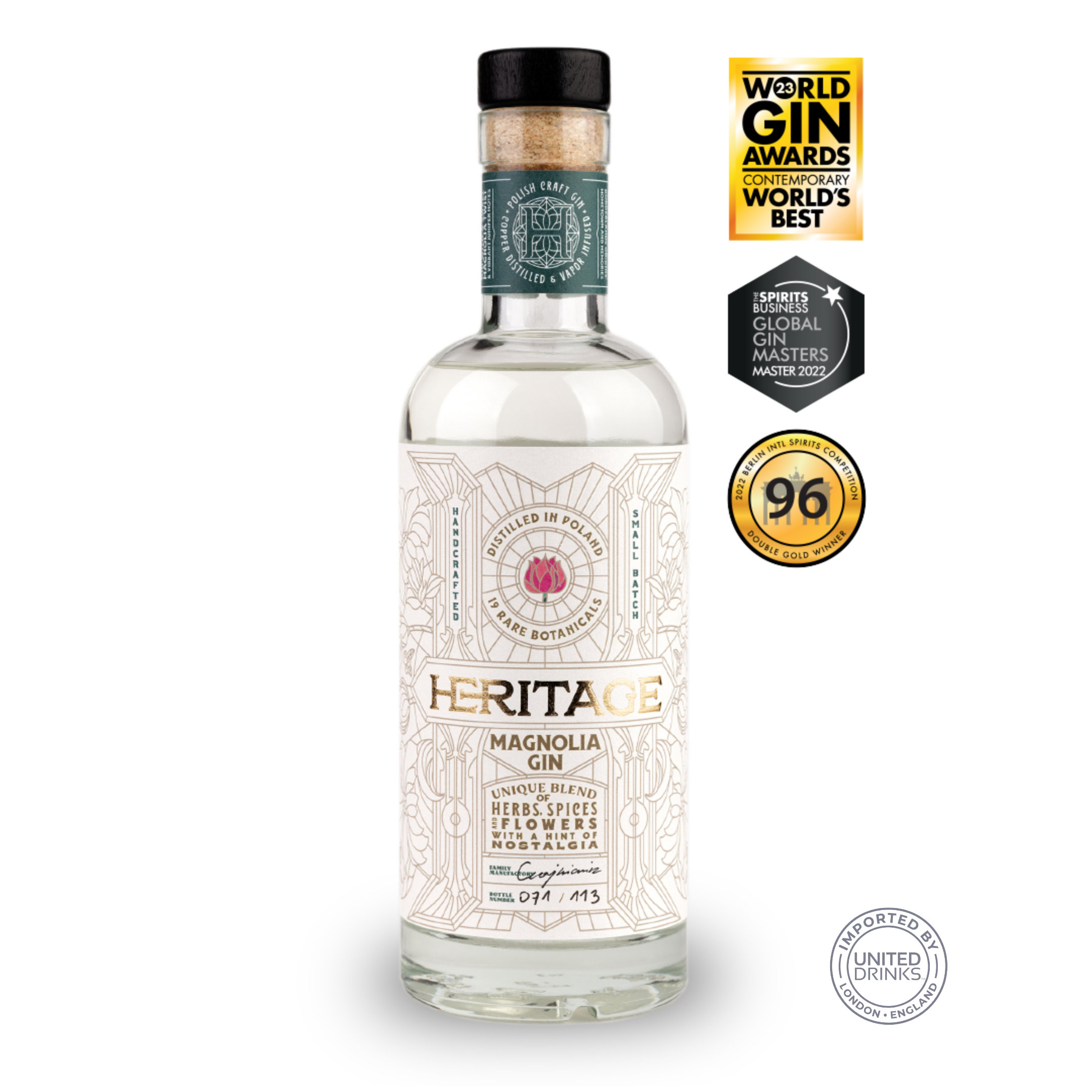 Heritage Magnolia Gin 50cl 47% ABV